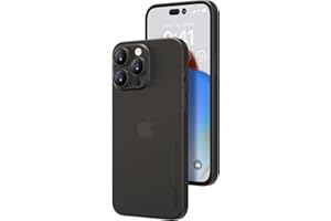 memumi Etui do iPhone 15 PRO (3 camera holes), UltraCienka 0,3 mm i Lekka, Matowe Wykończenie [Antypoślizgowe, Odporne na Zarysowania] Kompatybilne z iPhone 15 PRO(6,1 cala)- Trans-czarny