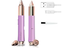 iMusthav 2 in 1 Eyebrow and Facial Hair Remover for Women Painless Flawless Electric Razor Epilator Trimmer Shaver with 18K Gold-Plated, USB Rechargeable, 360° LED for Eyebrow and Face Hair Removal