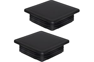 SKIR'CO (2 pièces) Bouchons Carrés en Plastique 90 x 90 mm, Embouts de Tube Mat, Inserts de Tube Carré, Bouchons de Poteau de Clôture, Noir RAL 9005