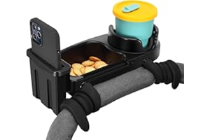 auvstar Universal Bandeja De Bocadillos Cochecito,3en1 Bandeja Universal Para Bebé Con Soporte Móvil,Accesorio Desmontable Para Silla De Paseo,Adecuado Para La Mayoría Los Cochecitos Con Reposabrazos