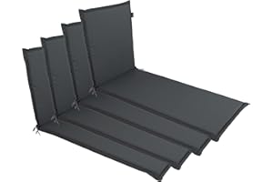 ‎LILENO HOME LILENO HOME Sonnenliege Auflage als [4er Set - Rollliege] in Anthrazit - Gartenliegen Auflage perfekt für Strandliege - Polster Auflage für Gartenliege (188x60x5cm) MIA