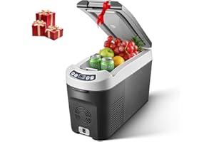 AAOBOSI Nevera Portátil 15 litros, Nevera 12V 24V DC Compresor, con una Capacidad de Cefrigeración de +20℃ a -15℃ para coche, camión, barco y autocaravana