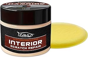 Znnhnn Kit Reparación Rayas Salpicadero Coche, Cera Restauradora para Plásticos Interiores, Elimina Arañazos y Desgaste con Esponja, Limpiador Abrillantador Portátil (100g)