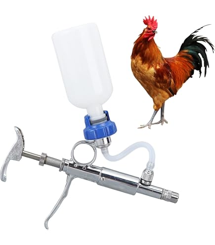 Pistola Per Somministrazione Veterinaria 2 In 1 | Dispositivo Dosaggio Continuo Regolabile | Per Animali: Maiali, Pecore, Bovini, Polli | Modelli 10ml, 50ml, 100ml - 6