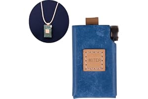 MITER Case Cover for iFi GO blu Air/iFi GO blu DAC, Handmade Italy Pueblo Leather Case Cover with Necklace Cord for GoBlu Blue