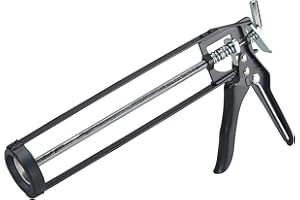 MYJ FIXTEK Strong Skeleton Caulking Gun, Sealants, Silicones, Adhesives Professional Heavy-Duty Applicator Suitable for High Viscosity Caulk Gun Use for Home, DIY, Building Silicone (400ml)