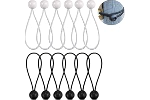 JIANYH 12 Pcs Bungee Balls, Durable Portable Bungee Cords for Tarpaulin/Tent Tarps/Canopy/Banner/Flag Poles/Pavilions/Camping Small Bungee Cords