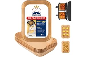 RAJA UNCLE Air Fryer Liners, Parchment Paper Liners Disposable, 100Pcs for Ninja Dual, Air Fryer Salter AF300UK AF400UK Accessories, Compatible with COSORI, Ninja, Salter & Tower Air Fryer