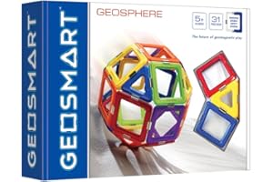 GeoSmart - Jeu de Construction Magnétique - Jeu de Réflexion Educatif - Crée Ta Géosphère - Développe Ton Imagination - 31 Pièces - pour Enfants à Partir de 5 Ans