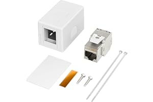 FGB 1-Port Anschlussbox RJ45 Modul Aufputz Netzwerkdose mit geschirmt Keystone Modul CAT 7 LAN Dose für 10 Gigabit Ethernet