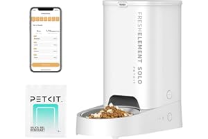 PETKIT Automatic Cat Feeder, 2.4GHz Auto Cat Feeder with App Control 3L, Low Food & Blockage Sensor, 304 Stainless Steel Bowl, Fresh Lock Technology,1-30 Meals/Day Anti-Clog Pet Feeder, White