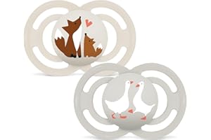 MAM Perfect Schnuller | 6-16 Monate | Babyschnuller | 94% Akzeptanz | beugt Zahnfehlstellungen vor | mit Zahnmedizinern entwickelt | SkinSoft Silikon | Füchse/Gänse | 2 Stück