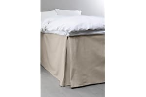Jotex Colour sängskydd – 100% högkvalitativ ekologisk bomull sängkjol, höjd 60 cm – grå-beige, 160 x 200 cm