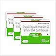 Knoll Healthcare Evanoll Plus Omega 3 Fish oil Capsules Fatty Acid Wheat Germ Oil & Vitamin E Capsules Hair Skin joint health 30 Capsules (Pack of 3)