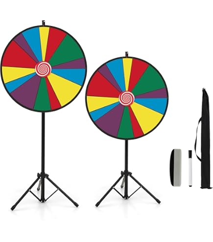 Acrebain Glücksrad 61cm Drehbar - Höhenverstellbar 94-165cm Mit Whiteboard-Funktion