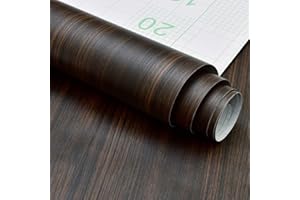 GLOW4U Papel autoadhesivo rústico de madera de nogal oscuro para estantes de cocina, encimeras, mesas de escritorio, decoración de muebles (40 x 300 cm)