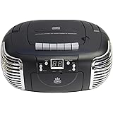 GPO PCD299 Portable Retro Boombox CD, Radio and Cassette Player Mains / Battery Powered - Black