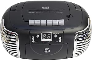 GPO PCD299 Lecteur Radio Cassette et CD prise Secteur ou alimenté par piles - Noir
