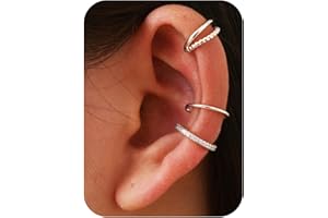 LOLIAS Ear Cuff Orecchini Donna Non Piercing Earcuff Oro/Argento Orecchini Senza Buco Orecchini Clip per Donna Ragazze Ipoallergenici Orecchini Finti Donna