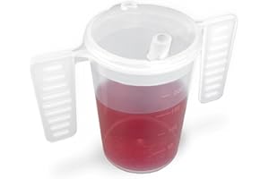 LIFE WITH DIGNITY Gobelet à poignée aile avec couvercle | Gobelet pour adultes pour personnes âgées avec couvercle à bec verseur