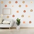 CVANU 6 Sheets of Beautiful Flowers Wall Sticker Printed on Frosted Vinyl Self-Adhesive for Wall Decoration (8.7inchX11.42inch)_F163