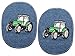 Produktbild 2 Stück - ovaler Flicken / Bügelbild Jeans - Traktor - 8,5 cm * 11,5 cm - oval - Bügelbilder - Aufnäher zum Bügeln und Aufnähen / Applikation für Jungen Kinder Fahrzeug