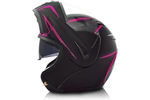 YMCXZDP Intégraux Moto Modulables Casque Adulte Intégral Casques Dot/ECE Homologué avec Anti-Buée Visière pour Scooter Moped Locomotive Cruiser Motocross Racing Homme Femme