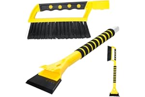 Godiyyer Snow Brush and lce Scraper for Car Windshield, 2 in 1Snow Brush,Detachable lce Scraper with Soft Grip,Snow Removafor Cars Trucks SUVs,Winter Car Automotive Exterior Accessories