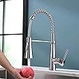 TIMACO Kitchen Tap Chrome 360° Rotatable Kitchen Tap with Shower Mixer Tap Kitchen Tap Spiral Spring Fitting
