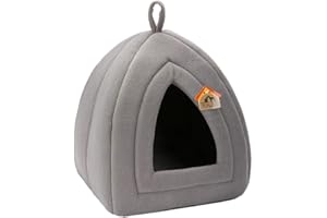 Hollypet Self-Warming 2-in-1 Foldable Comfortable Triangle Pet Cat Bed Tent House