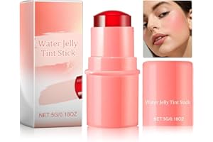Katiluxiya Cooling Water Jelly Blush Stick, Milk Jelly Blush, Milk Cooling Water Jelly Tint, Water Jelly Tint Stick, Multi-Use Cheek and Lip Tint-Chill Red Water Jelly Stain Lip Gloss (Coral, 01)