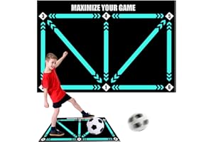 MIRACULIFE Football Training Pad, Non-Slip Football Mastery Mat with Shock Absorption, Large Dribble Control Practice Pad for Kids and Adults, Indoor Soccer Skill Development Mat