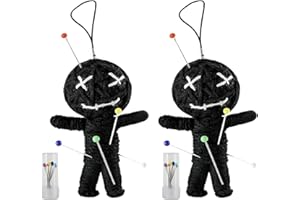 JYNVO Set da 2 pezzi con bambola voodoo con ago,medicinale scherzo, regalo per colleghi e superiori in ufficio, addio allo stress, ufficio, università, studio