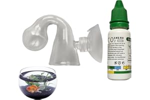 Rurunklee Aquatic CO2 Glass Drop Checker,Fish Tank Test CO2 Kit - transparent co2 drop checker, functional fish tank test kit for Aquariums, CO2 System, Aquarium Tank