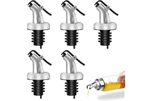 WENRENMK 5 Pièces Bec Verseur Huile, Bec Verseur Alcool, Bouteille Huile Olive Bec Verseur, pour l'huile d'olive, Vin, Cocktails, Vinaigre, Jus, Sirop