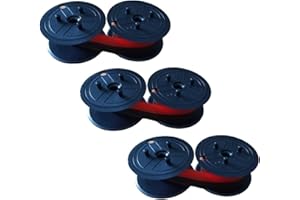 VO DESIGN Generi NASTRO - Confezione da 3 Nastri Compatibile con OLIVETTI COLLEGE LOGOS/LOGOS 650/654/662/682D/682 S/692/802/812/902/912/SERVIMATIC 35/SUMMA 22/SUMMA 32 CANO Nero/Rosso (Gr. 51) (80406)