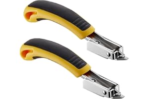 Shirene Extractor de Grapas,2 Piezas Quita Grapas Tapicería de Alta Resistencia con de Goma con Empuñadura de Goma Antideslizante y Acero Inoxidable Herramienta Fácil para Retirar Grapas de la Madera