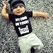 Newborn Kids Baby Boys Funny Letter Printing Clothes T-shirt Tops Pants 2PCS Set (6-12 Months, Black)