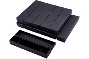 BENECREAT 12 Pack Negra Caja de Joya Caja de Cartón Craft con Almohadilla de Terciopelo Elegante para Presentación de Pulsera Collar 22.5x5x3cm