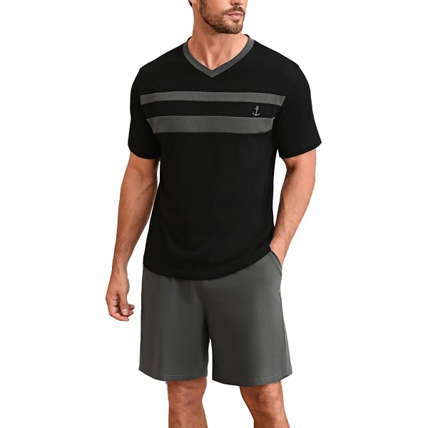Pyjama Court Homme Atlas - 100% Coton - Confortable Et Respirant - Tailles Du M Au 5XL - Ideal Été