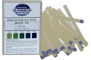HARRIS HOMECRAFT Harris Wine and Cider pH Test Strips Pack of 50 Strips Range 2.8 to 4.4