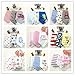 Bebedou Lovely Cotton Embroidered Bandana Bibs 6 Pack newborn gift pack super absorbent drool bibs , baby shower gifts , boys , girls, unisex (blue pack)