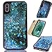 Produktbild iPhone X Glitzer Hülle,Schutzhülle iPhone X Hülle Kreativ Design 3D Transparent Crystal Clear Soft Silikon Flüssige Hülle,Dual Layer Schutzhülle Klar Bling Glitter Glitzer Love Hearts Stars Sparkle Flowing Lquid Wasser Rückseite Handyhülle Etui Schale für Apple iPhone X