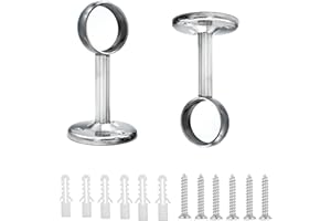 YIPUETERNITY 2 Piezas Soportes Ajustables de Techo, 25mm Soporte para Cortinas con Tornillos, Acero Inoxidable Barra de Cortina Soporte para Poste de Armario, Soporte de Armario, Cortina de Ducha