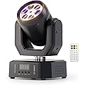 30W Mini Lyre LED Tête Mobile Lumière de Scène avec Télécommande,6 in1 Projecteur Lumière LED RGB Faisceau,Rotative Moving Head Effet Lumineux Éclairage Disco pour DJ Fête Bar Halloween Mariage,1PCS