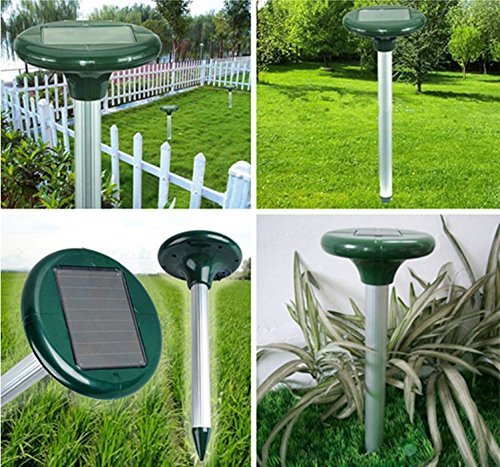 Dare Color 2 Stück Ultrasonic Solar Maulwurfabwehr, Maulwurfschreck, Maulwurfbekämpfung, Wühlmausschreck, Sonic Repeller Schädlingsbekämpfung - 6