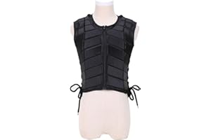 CYRANK Gilet équestre d'équitation de sécurité, Gilet d'équitation rembourré EVa, Protection du Corps, équipement de Protection Dorsale pour Enfants