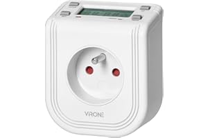 Virone Elektroniczny programator czasowy z górnym wyświetlaczem LCD, 230 VAC 3680W, 16 punktów przełączenia, symulator obecności