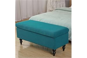 XGANGM Copertura per Cassapanca Contenitore Fodera Panca Poggiapiedi Pieghevole Fodera in Ottomano Copri ottomano,Fodera per Poggiapiedi Rettangolare,Copri Pouf Poggiapiedi,Peacock Blue,1large