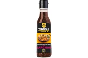 TANOSHI - Sauce Japchae au Soja et Sésame - Sans Piment - Sans Glutamate Ajouté - Flacon de 225 ml